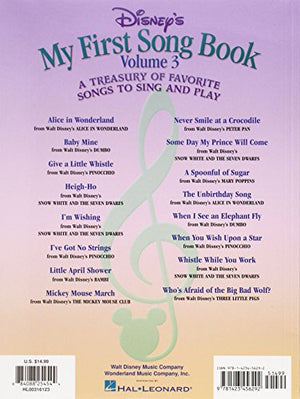 Disney's My First Songbook  Volume 3: A Treasury of Favorite Songs to Sing and Play,Used