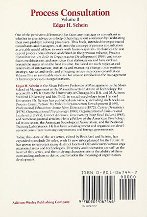 Process Consultation, Vol. 2: Lessons For Managers And Consultants (Addisonwesley On Organizational Development Series),Used