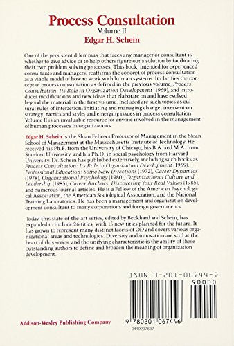 Process Consultation, Vol. 2: Lessons For Managers And Consultants (Addisonwesley On Organizational Development Series),Used