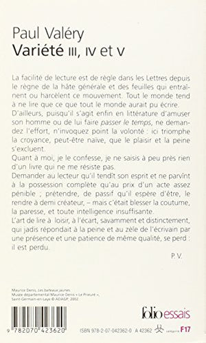 Variete 3 4 5 (Folio Essais) (French Edition),Used