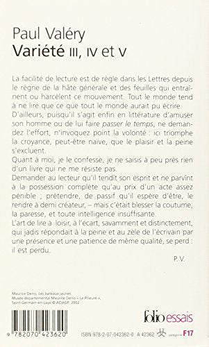 Variete 3 4 5 (Folio Essais) (French Edition),Used