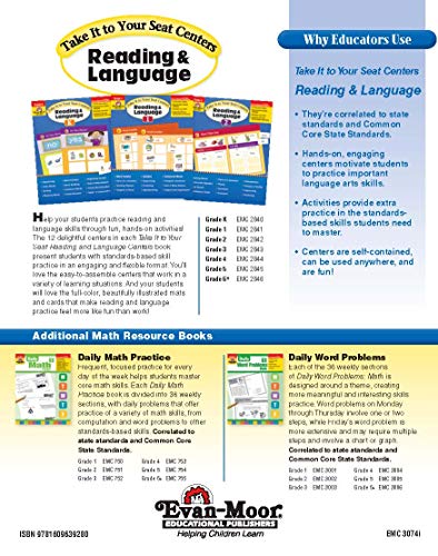 EvanMoor Common Core Math Centers, Grade 4 (Take It to Your Seat Centers),Used