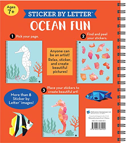 Brain Games  Sticker By Letter: Ocean Fun (Sticker Puzzles  Kids Activity Book)