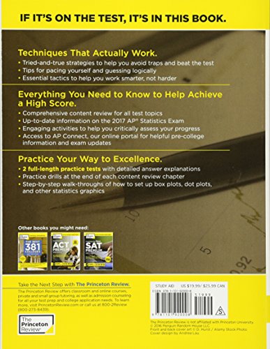 Cracking the AP Statistics Exam, 2017 Edition: Proven Techniques to Help You Score a 5 (College Test Preparation),Used