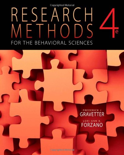 Research Methods for the Behavioral Sciences, 4th Edition,Used