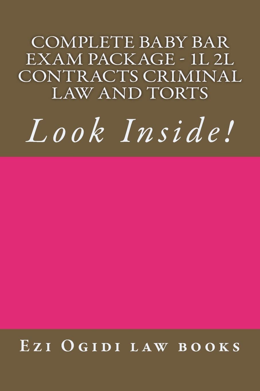 Complete Baby Bar Exam Package  1L 2L Contracts Criminal law and Torts: Look Inside!,Used