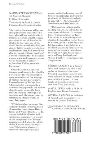Narrative Discourse: An Essay in Method,New