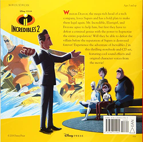 Incredibles 2 Readalong Storybook And Cd (Readalong Storybook & Cd),Used