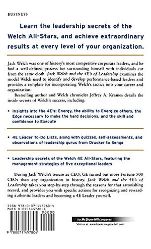 Jack Welch and the 4 E's of Leadership: How to Put GE's Leadership Formula to Work in Your Organization,New