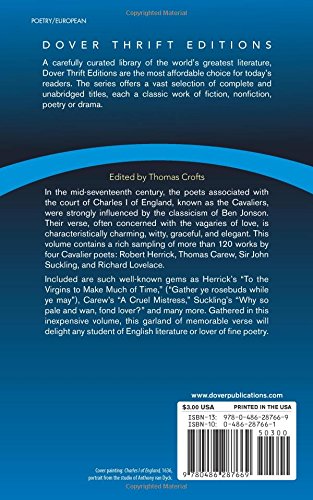The Cavalier Poets: An Anthology (Dover Thrift Editions),Used