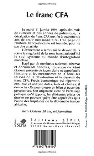 Le franc CFA: Pourquoi la dvaluation de 1994 a tout chang (French Edition),Used