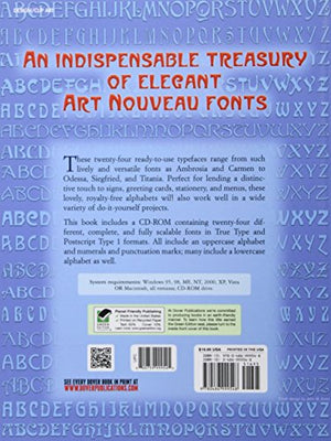 24 Art Nouveau Display Fonts Cdrom And Book (Dover Electronic Clip Art),New