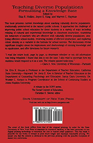 Teaching Diverse Populations: Formulating A Knowledge Base (Suny Series, The Social Context of Education) (Suny Series, Social C,Used