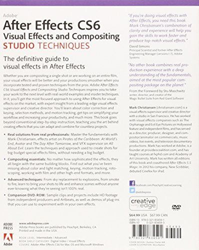 Adobe After Effects Cs6 Visual Effects And Compositing Studio Techniques,New