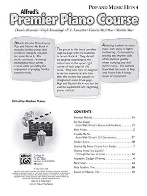 Premier Piano Course Pop and Movie Hits, Bk 4 (Premier Piano Course, Bk 4),Used