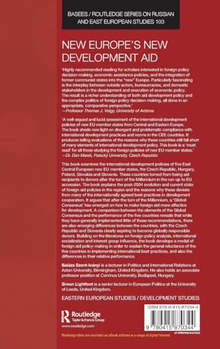 New Europe's New Development Aid (BASEES/Routledge Series on Russian and East European Studies),Used