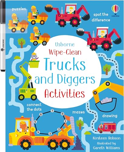 WipeClean Trucks and Diggers Activities: An Interactive WipeClean Book To help Kids Develop Pen Control (Wipeclean Activities