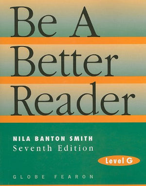 BE A BETTER READER LEVEL G SE 98C,Used