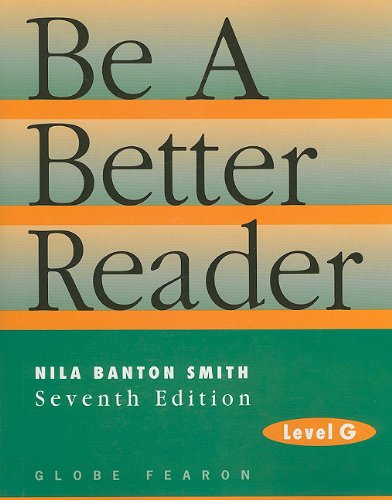 BE A BETTER READER LEVEL G SE 98C,Used