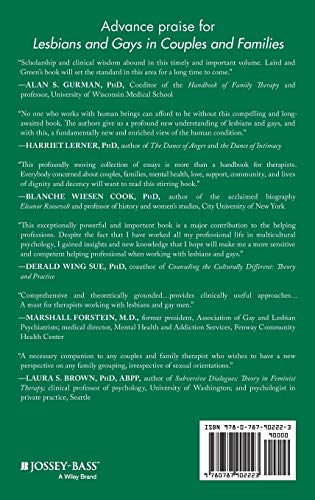 Lesbians and Gays in Couples and Families: A Handbook for Therapists,Used