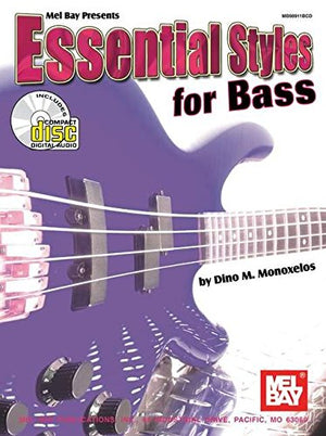 Mel Bay Essential Styles For Bass: Book/CD Set,Used