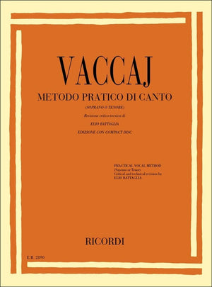 Practical Vocal Method (Vaccai)  High Voice: Soprano/Tenor  Book/CD,New