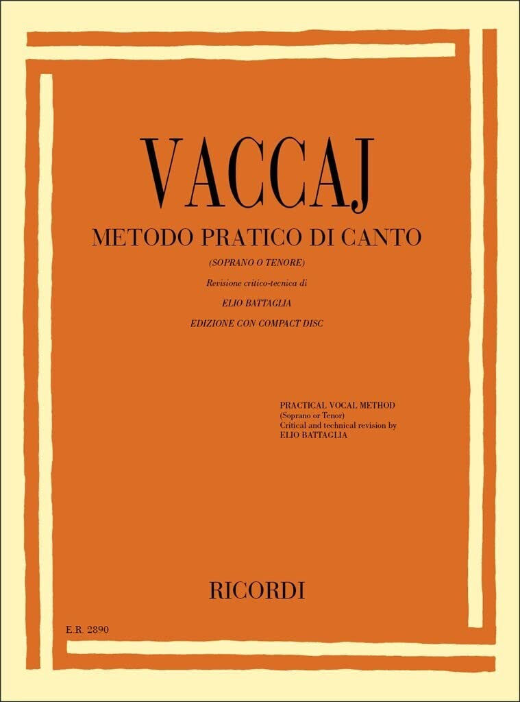 Practical Vocal Method (Vaccai)  High Voice: Soprano/Tenor  Book/CD,New