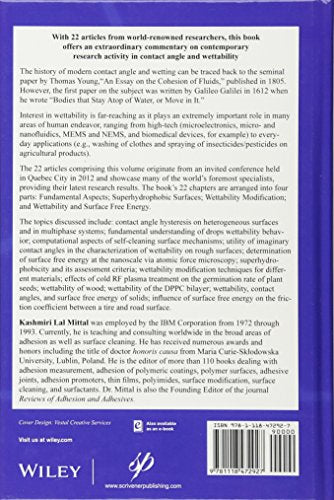 Advances In Contact Angle, Wettability And Adhesion, Volume 1,Used