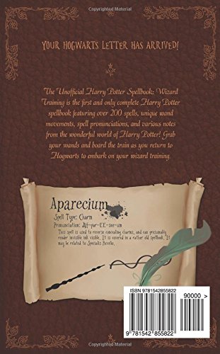 The Unofficial Harry Potter Spellbook: Wizard Training: Black and White Version,New