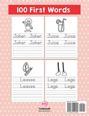 Letter Tracing and Practice: 100 First Words (AZ) Workbook and Letter Tracing Books for Kids Ages 35 (TueBaah Handwriting Work,Used