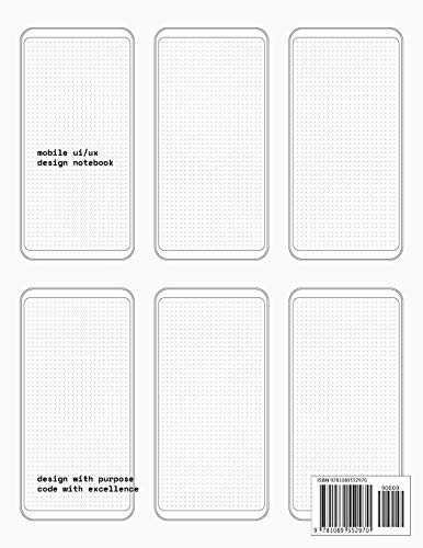 Mobile UI/UX Design Notebook: (White) User Interface & User Experience Design Sketchbook for App Designers and Developers  8.5 ,Used