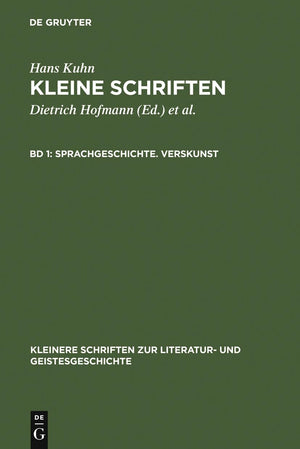 Sprachgeschichte. Verskunst (Kleinere Schriften zur Literatur und Geistesgeschichte) (German Edition),New