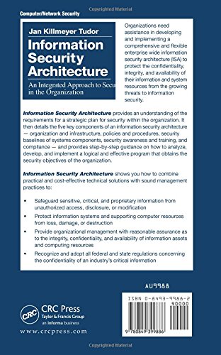 Information Security Architecture: An Integrated Approach to Security in the Organization,Used
