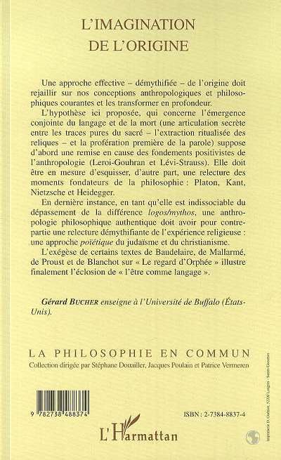 L'IMAGINATION DE L'ORIGINE,Used