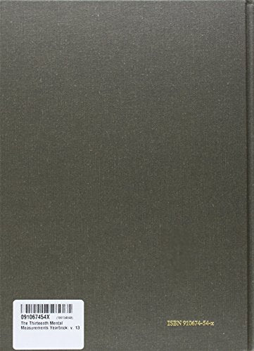 The Thirteenth Mental Measurements Yearbook (Buros Mental Measurements Yearbook),Used