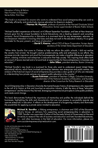 Social Entrepreneurship in Education: Private Ventures for the Public Good (New Frontiers in Education),New