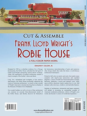 Cut & Assemble Frank Lloyd Wright'S Robie House: A Fullcolor Paper Model (Dover Children'S Activity Books),Used