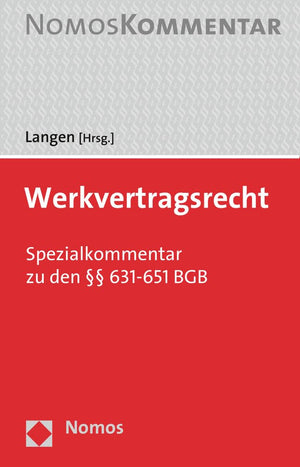 Werk Und Bauvertragsrecht: Spezialkommentar Zu Den 631650 V Bgb (German Edition),Used
