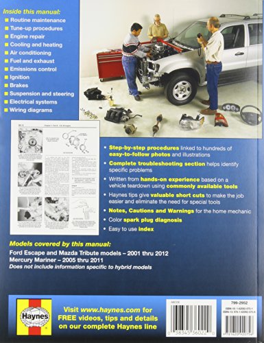 Ford Escape & Mazda Tribute 20012012: 2001 Thru 2012  Includes Mercury Mariner (Automotive Repair Manual)