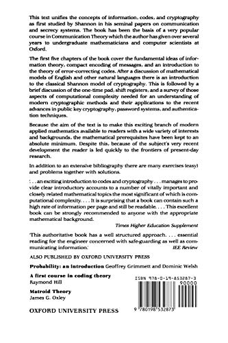 Codes and Cryptography,Used