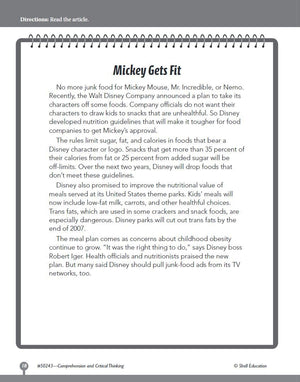 Comprehension and Critical Thinking Grade 3 (Comprehension & Critical Thinking),Used