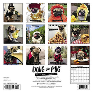 Doug the Pug 2018 Mini Wall Calendar,Used