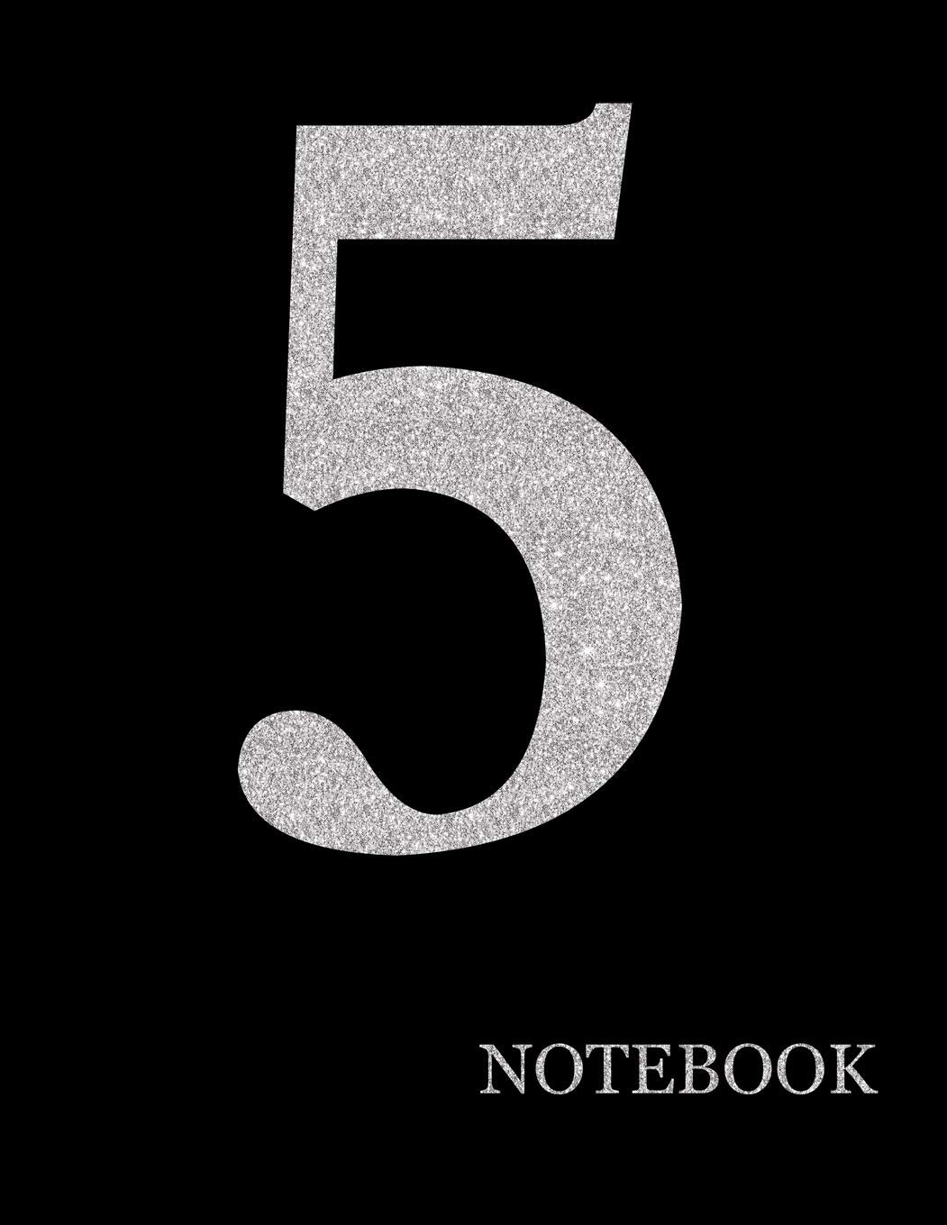 Perfectionist Notebook Brilliant Silver Number 5 Black Notebook Brilliant Glitter Silver Number 5 Black Notebook Grid Sturdy Hig,Used