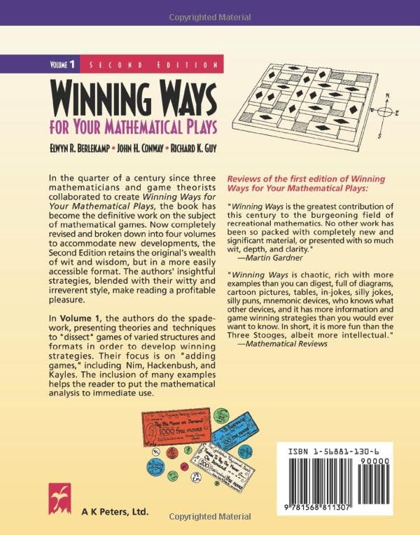 Winning Ways for Your Mathematical Plays (AK Peters/CRC Recreational Mathematics Series),Used