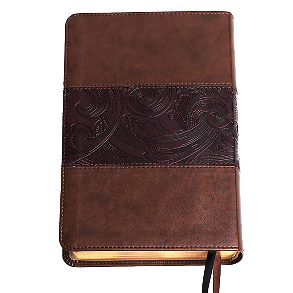 CSB Study Bible, Personal Size Edition, Mahogany LeatherTouch, Red Letter, Study Notes and Commentary, Illustrations, Ribbon Mar,Used