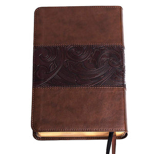 CSB Study Bible, Personal Size Edition, Mahogany LeatherTouch, Red Letter, Study Notes and Commentary, Illustrations, Ribbon Mar,Used