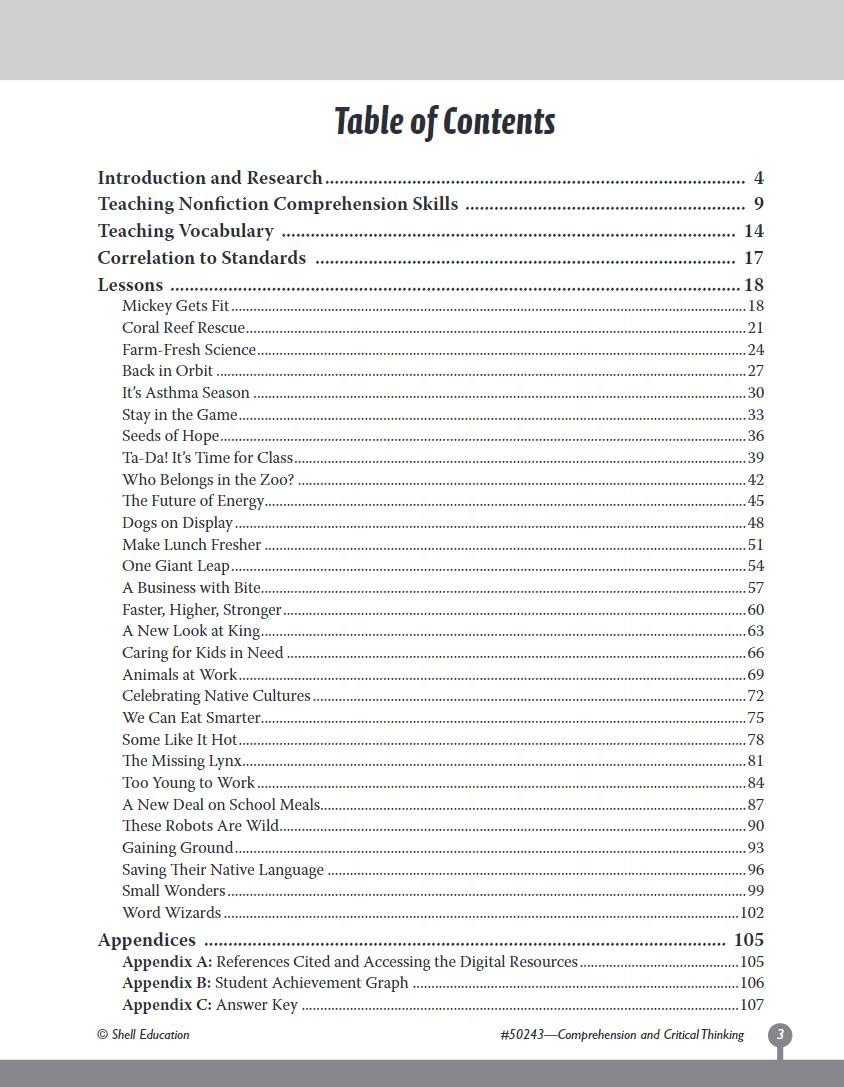 Comprehension and Critical Thinking Grade 3 (Comprehension & Critical Thinking),Used
