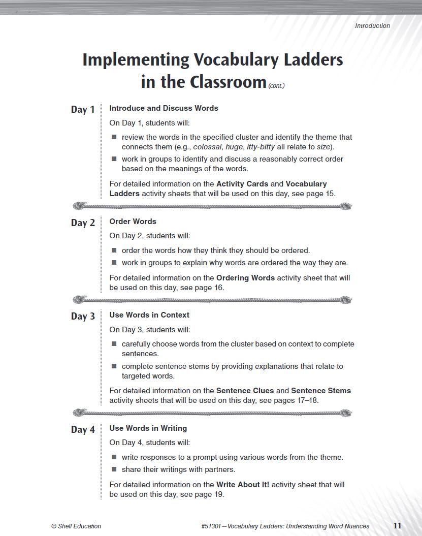 Vocabulary Ladders,Used