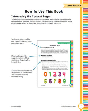 180 Days?: Mathematics for PreKindergarten Practice Workbook for Classroom and Home, Cool and Fun Practice Created by Teachers ,Used