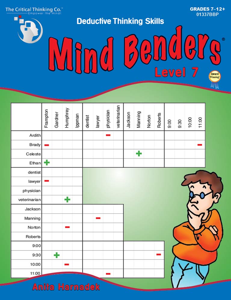 Mind Benders: Deductive Thinking Skills, Book 7, Grades 712+,New